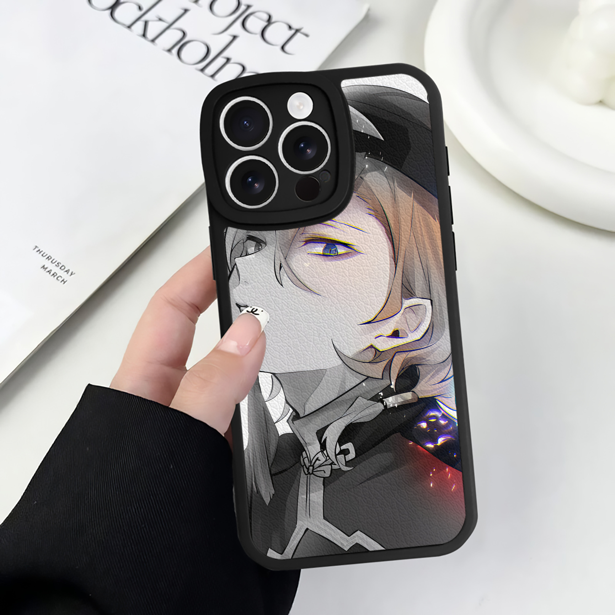 （画像用） 文豪ストレイドッグス Bungo Stray Dogs 【iPhone 16シリーズ対応】シリコンスマホケース（レザー調） 材質：シリコン